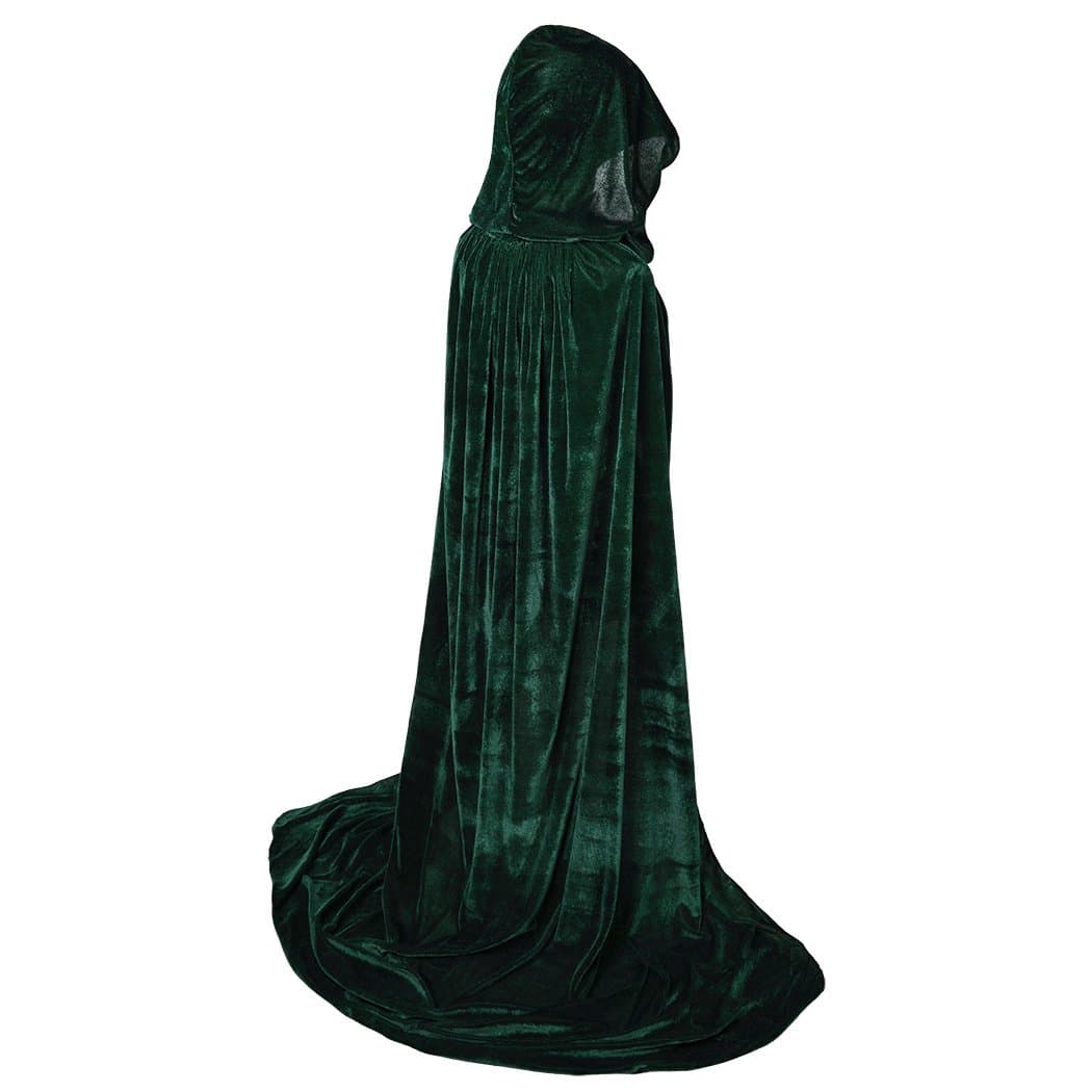 Full Length Hooded Velvet Cloak Halloween Christmas Fancy Cape Costumes 59"