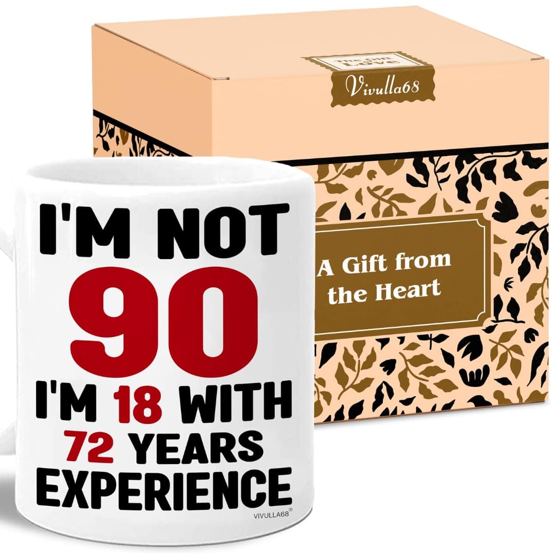 Vivulla68 90th Birthday Gifts For Women Men, 90 Year Old Birthday Gifts For Women, 90th Birthday Gift Ideas, Gifts For 90 Year Old Woman Man, 90 Yr Old Birthday, 90th Birthday Cups For Grandma Grandpa