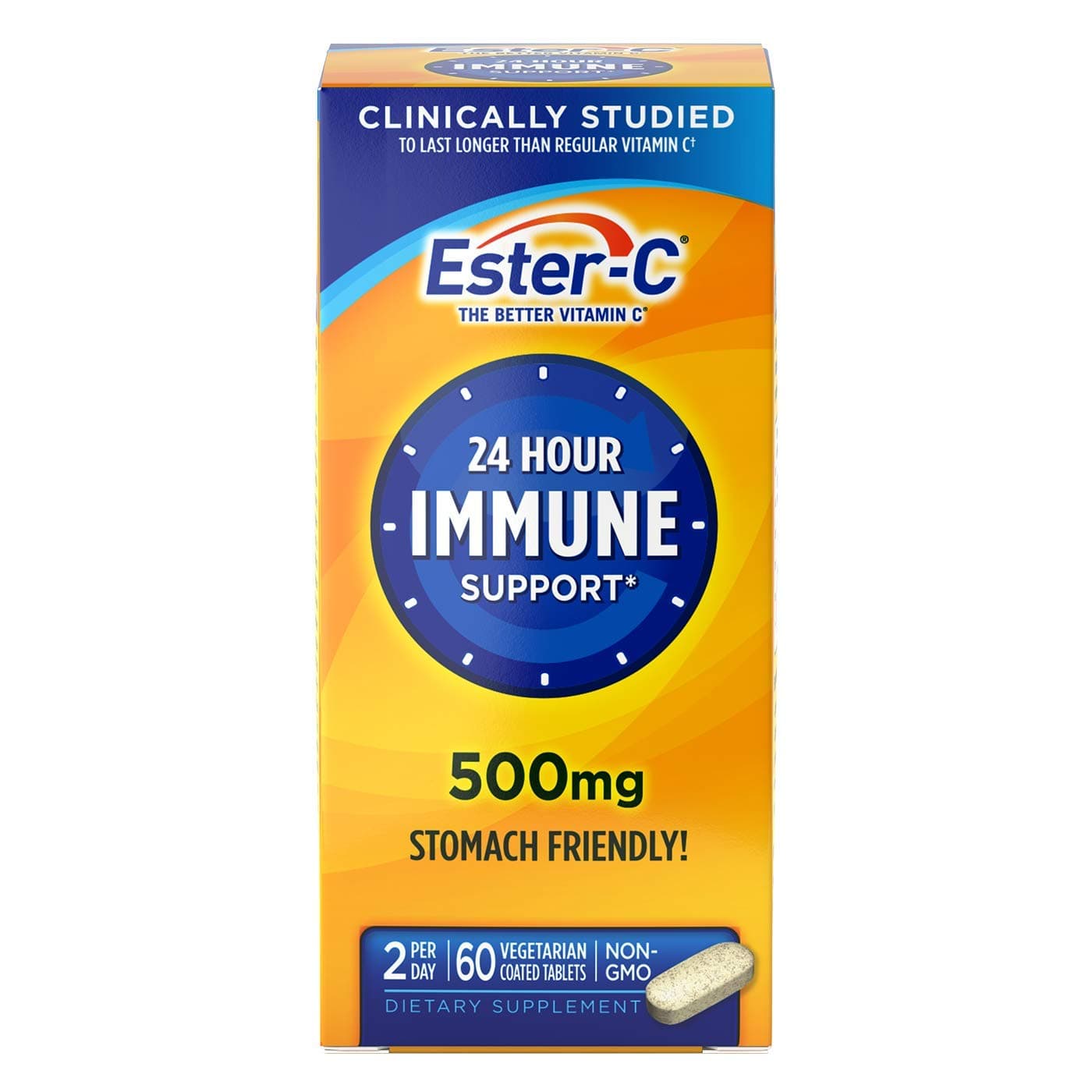 Ester-C Vitamin C, 500mg Tablets, 60-Count, Unflavored (Packaging May Vary)