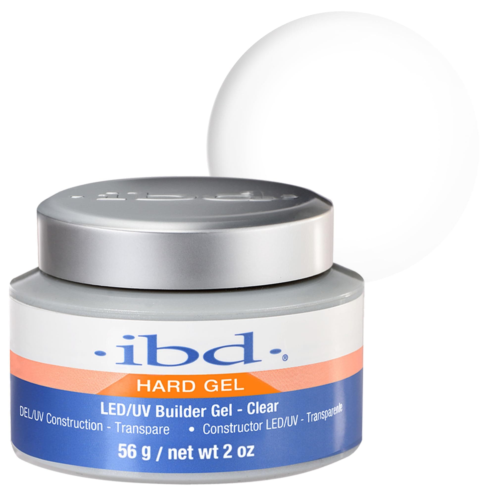 Hard Gel - LED/UV Builder Gel Clear, 1 pack (1 x 56 g) - MADE IN USA - Nail building at home - without appointments and noisy nail salons