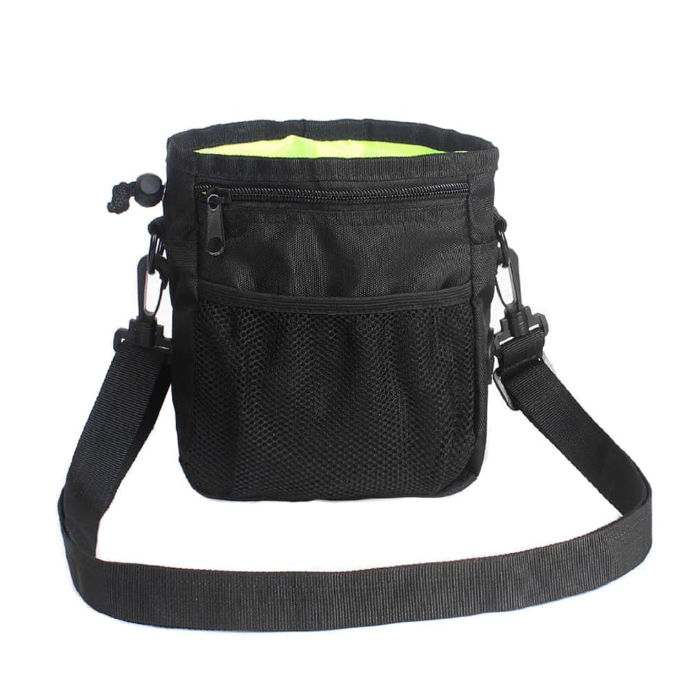 HANWELL Dog Treat Pouch Bag with Poop Bag Holder, Waterproof Puppy Training Walking Bag with Shoulder Strap, Waist Belt and Clip, Hands Free Carries for Running