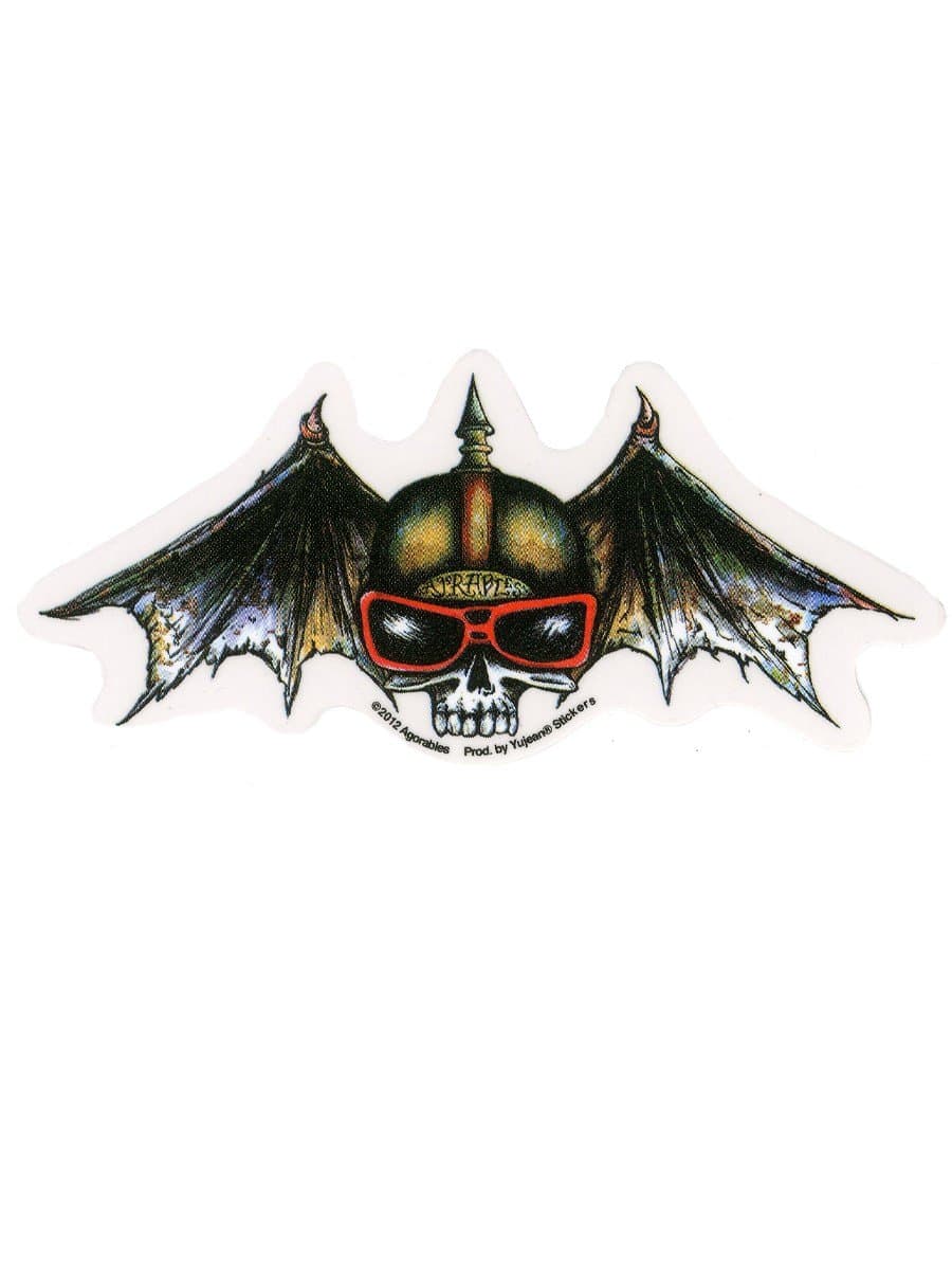 Skull Helmet with Bat Wings - Sticker/Decal