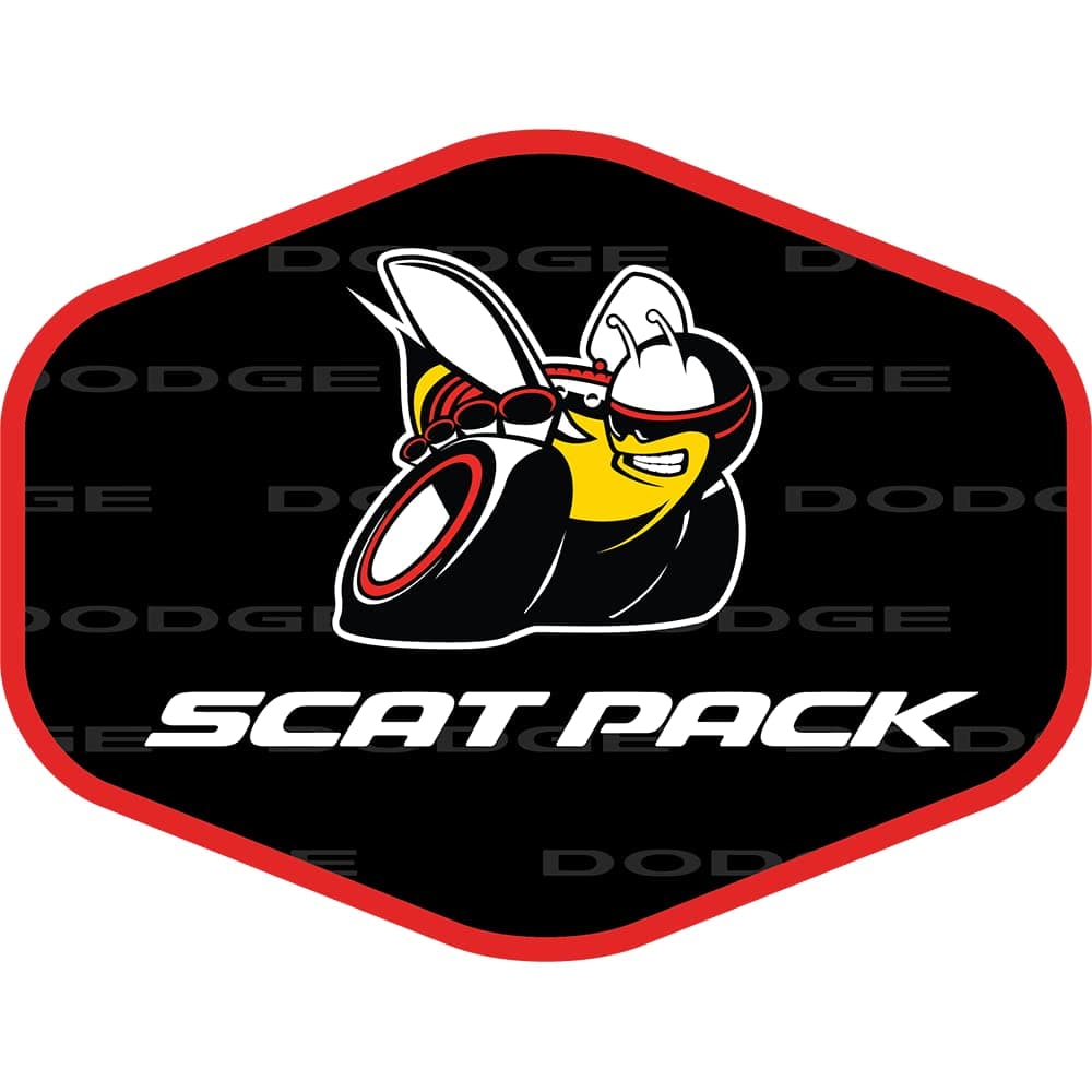Dodge Scat Pack Bee Logo Premium Vinyl Sticker 4" x 3" hex Shape Made in The USA