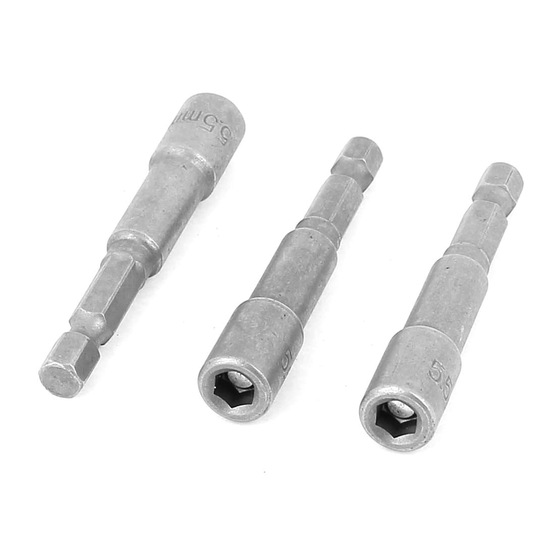 uxcell65mm Length 5.5mm Hex Socket Driver Bit Magnetic Nuts Setter 3 Pcs