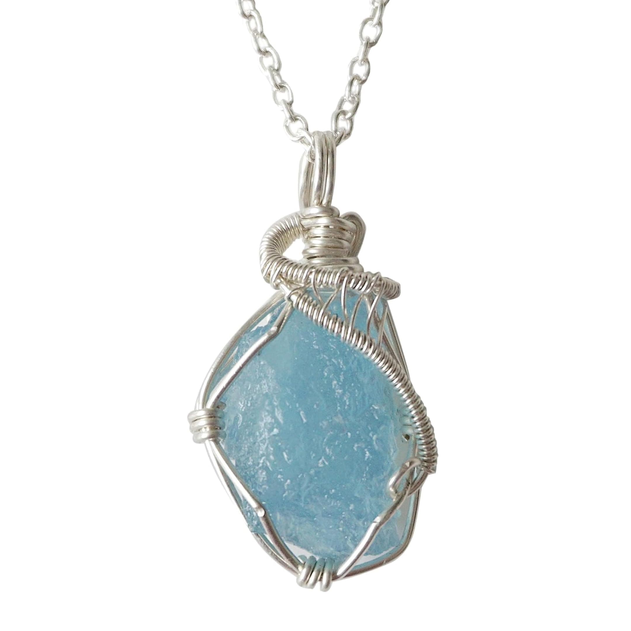 Designs by Nature Gems Handcrafted Raw Gemstone Necklace in Sterling Silver