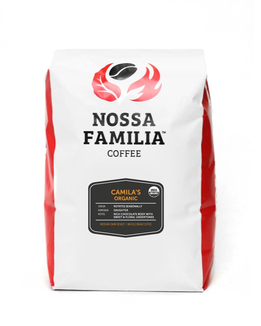Organic Italian Roast Coffee - Medium-Dark - Fair Trade Whole Coffee Beans - Smooth Balanced and Low Bitterness - Sourced from Small Peruvian Farms - Camila's Organic Italian Roast 2lb