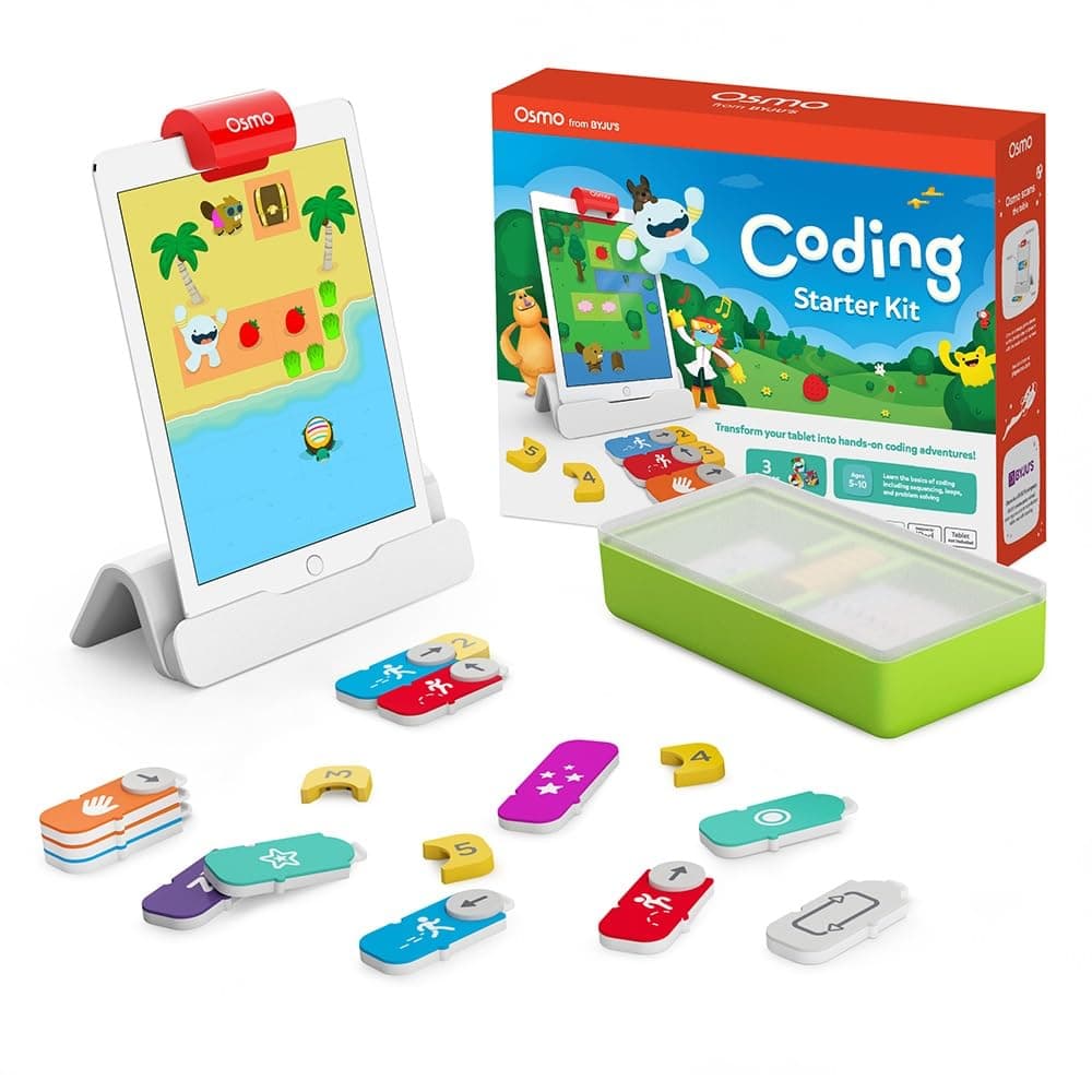 Osmo - Coding Starter Kit for iPad - 3 Educational Learning Games - Ages 5-10+ - Learn to Code, Coding Basics & Coding Puzzles - STEM Toy (Osmo iPad Base Included)