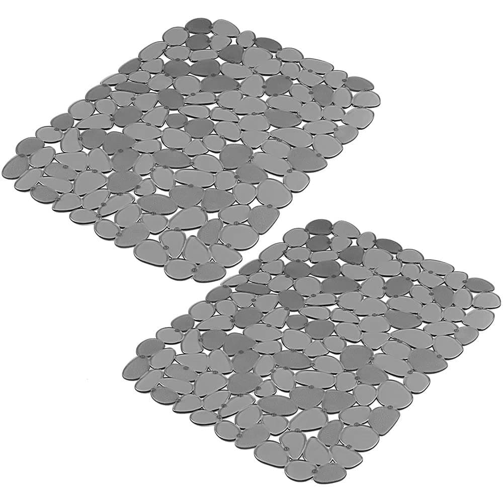 Kitchen Sink Mats Cukwily Sink Protector Mats Stylish Sink Mats for Bottom of Kitchen Sink Easy to Cut 15.8 x 11.8 inches 2 Packs Grey