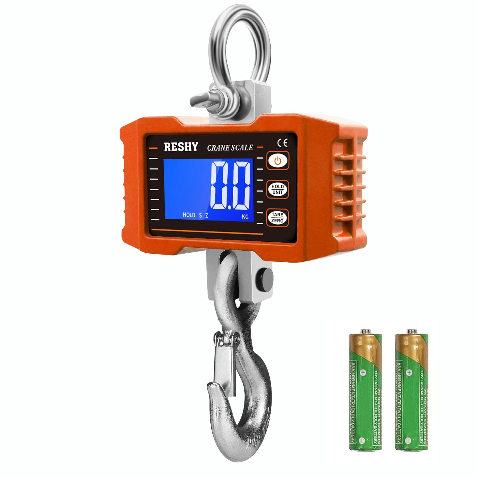 RESHY Digital Crane Scale 2200lb/1000Kg Digital Hanging Scale Industrial Heavy Duty Crane Scale for Farm,Deer,Livestock,Factory,Construction,Hunting CE Certified