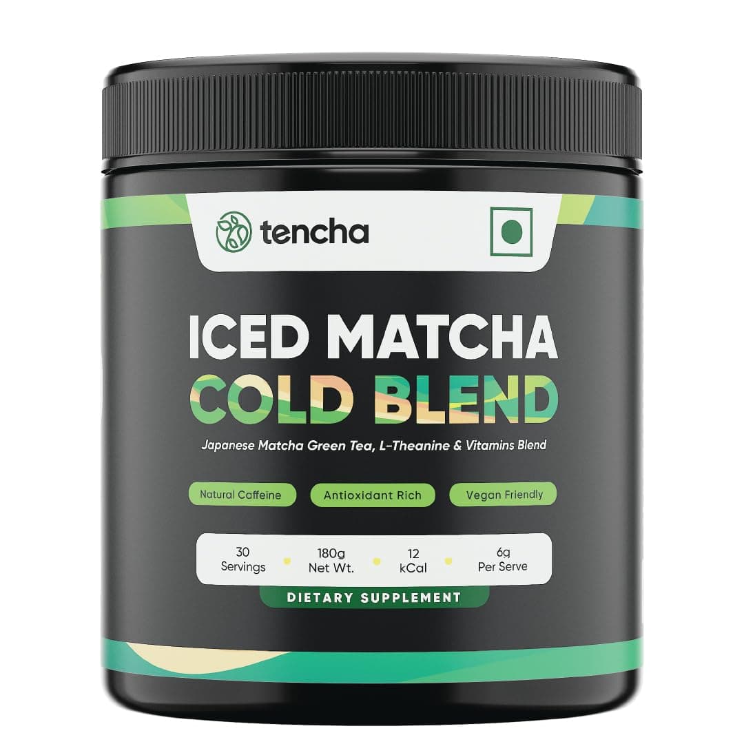 Tencha Iced Matcha Energy Drink | Energy Drink Powder for Focus, No Preservatives | Stay Active 6 Hours Straight | Japanese Matcha Green Tea | Natural Caffeine (Jar - 180gm)