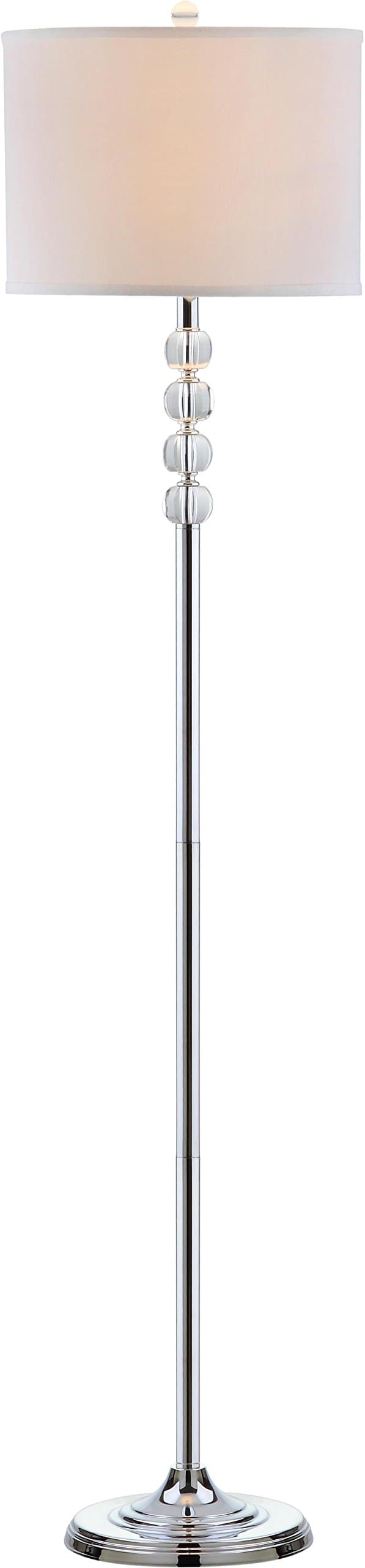 SAFAVIEH Lighting Collection Vendome Clear Crystal/ Chrome 60-inch Living Room Bedroom Home Office Standing Floor Lamp (LED Bulb Included)