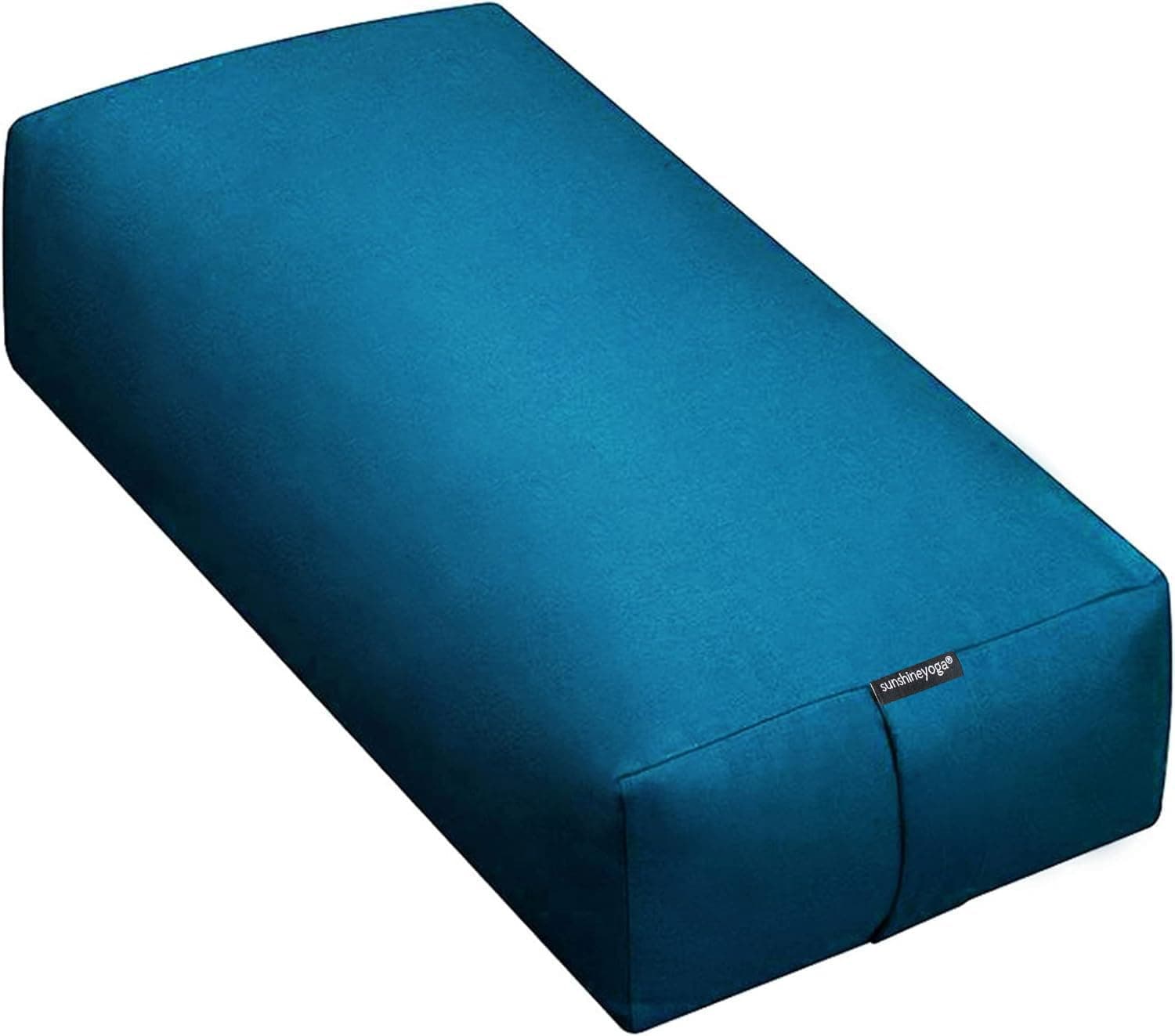 Extra Firm Large Yoga Bolster, 24" x 12" x 6" Cinched OR Zippered Yoga Pillow, Rectangular Cotton Cushion With Removable Cover for Studios, 1 Pack or 2 Pack