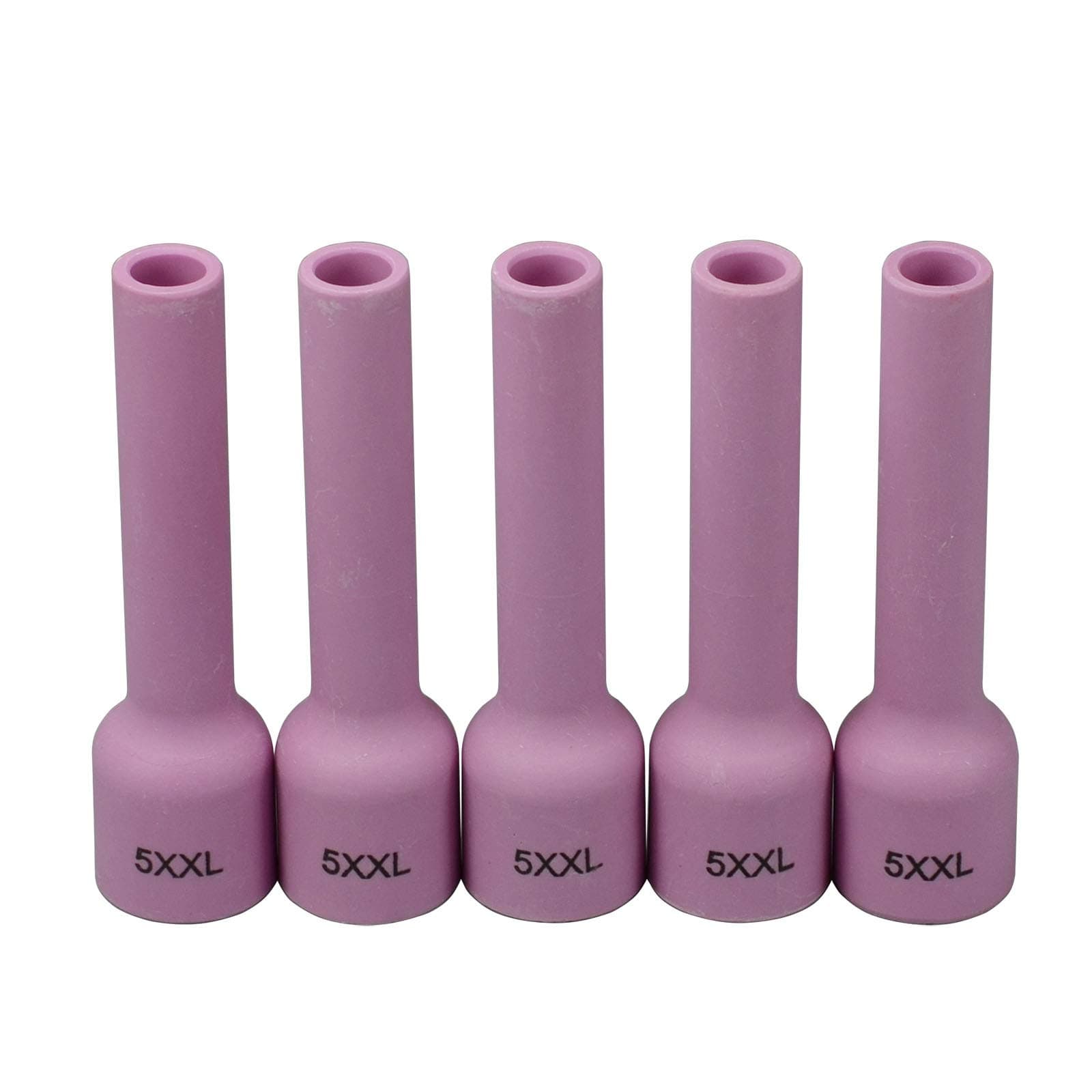 RIVERWELD TIG Gas Lens Alumina Nozzle Ceramic Cups Extra Long 53N59XXL 5XXL 8.0mm for PTA DB SR WP 9 17 18 20 25 26 TIG Welding Torch Pack of 5
