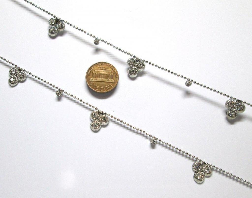 Silver Look Awesome Cubic Zirconia One Pair Anklet Set Bargains Women India Indian Bollywood Fashion Jewelry Accessories Z Others AZIPNA