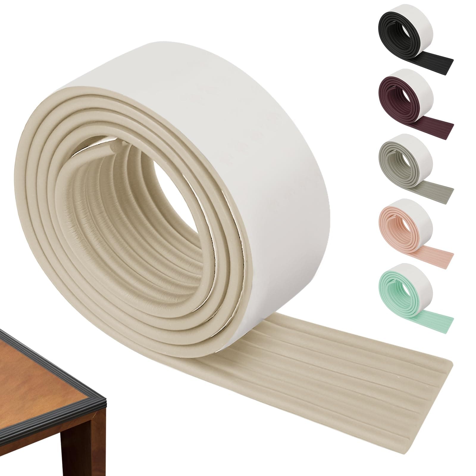 5M Multifunctional Edge and Corner Guard Baby Safety Bumper DIY, Soft Extra-Wide Edge Protector for Baby, Self-Adhesive Bed Ladder Cover Foam Padding Traction Treads, Children's Anti Collision Strip