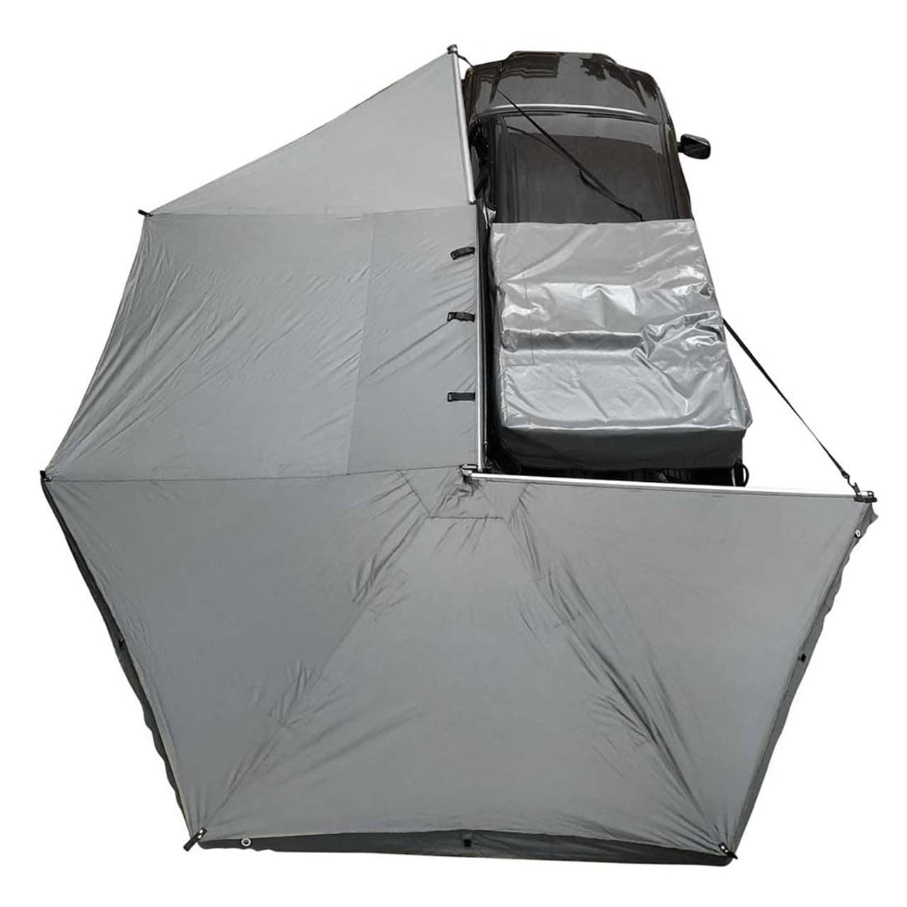 Overland Vehicle Systems 19519907 HD Nomadic 270 Degree Awning Driver Side | 129 Sq Ft of Coverage | Dark Gray Fabric with Travel Cover Included | Twist and Lock Technology | Weather-Resistant