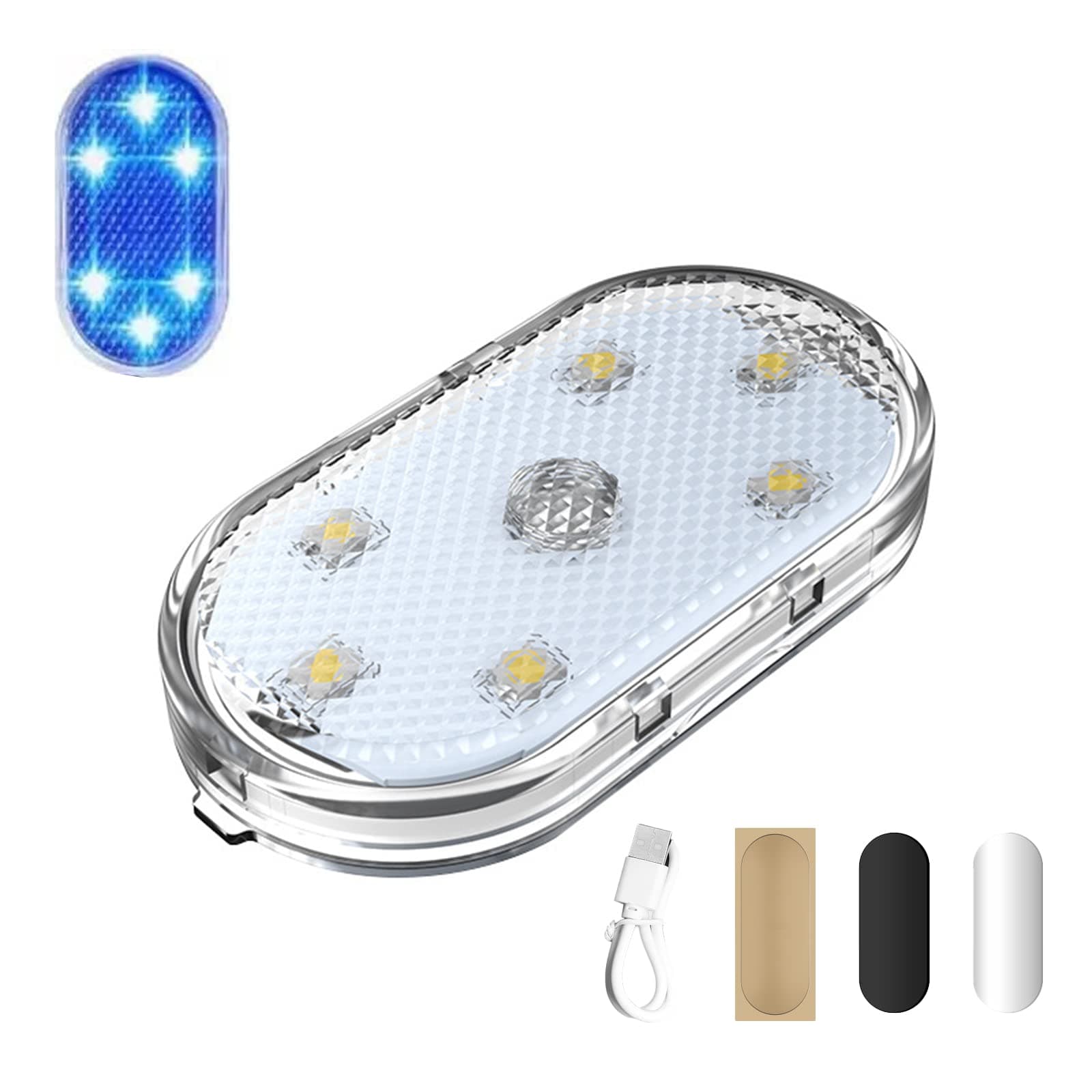 BINGONE USB Charging Touch Sensor LED Light, Adjustable Brightness Small Night Light, Motion Sensor Night Light for Bedroom Toilet Stairs Cabinet Kitchen car (Blue)