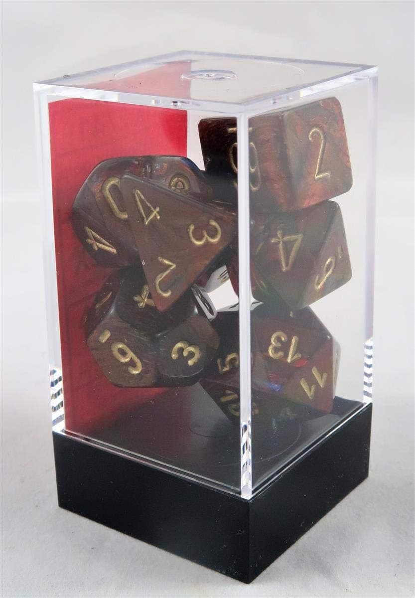 Chessex Dice: Polyhedral 7-Die Scarab Dice Set - Blue Blood w/Gold CHX-27419