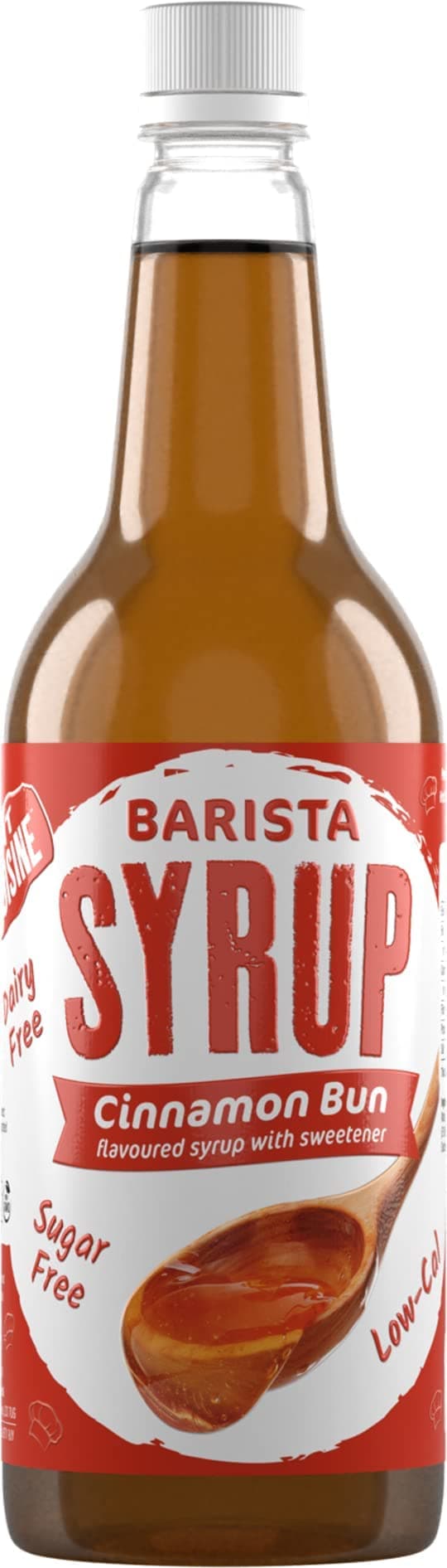 Fit Cuisine Coffee Syrups - Barista Syrup for Coffee Drinks, Coffee Flavours, Low Calorie, Sugar Free (Cinnamon Bun Syrup), 1000.0 milliliters