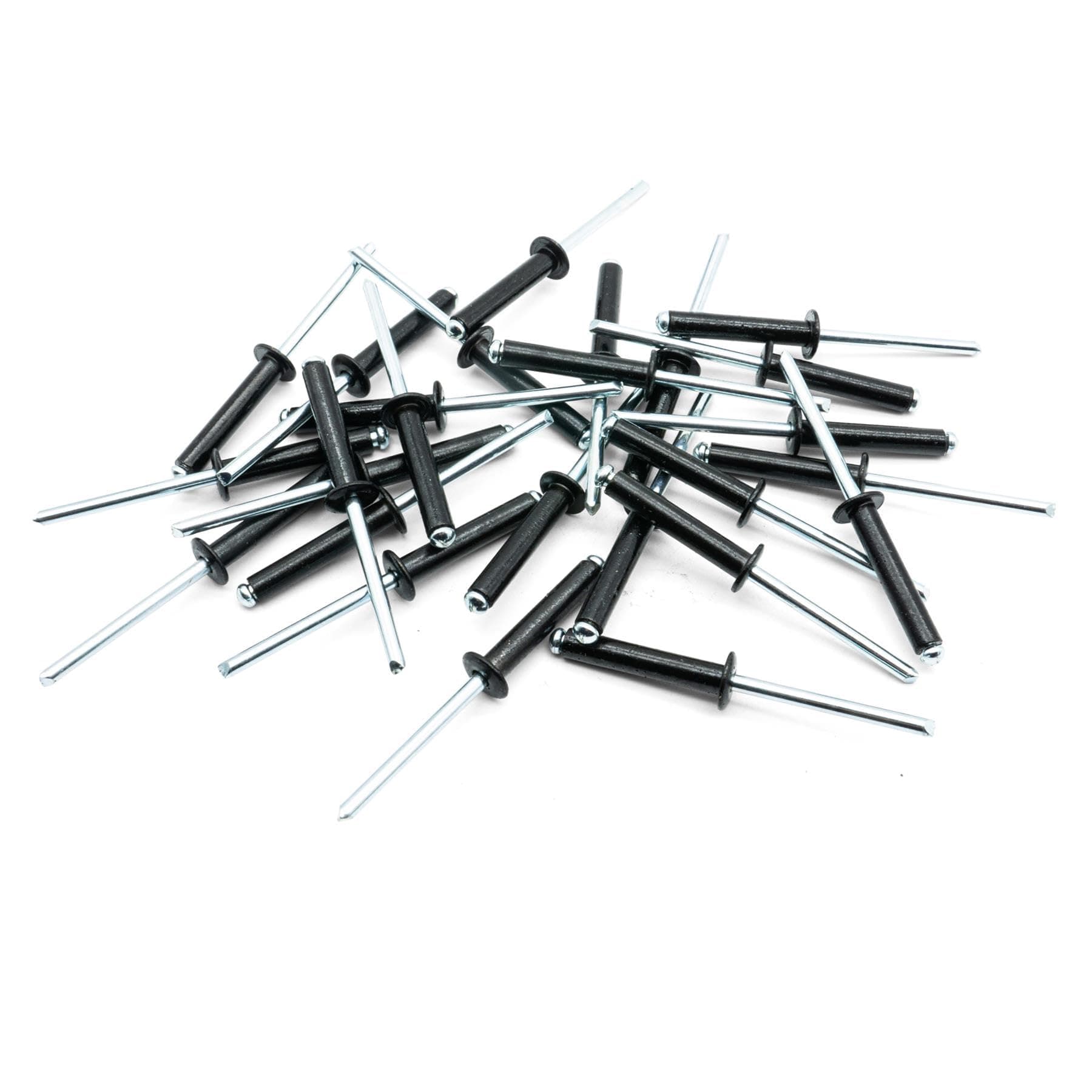 Hippo Hardware(4.8mm X 25mm) Black Pop Rivet Aluminium Body Blind Open End Dome Head Steel Mandrel (Pack of 10)