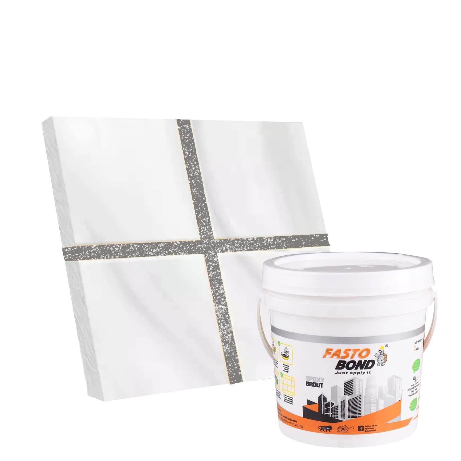 Fastobond Epoxy Grout - 1 Kg-3 Kg & 5 Kg - SILVER_ GLITTER-SPARKLE Colors Tile Grout_Fastobond | 3 Components only | Premixed Glitter for Uniform Finish… (1 KG, PLATINUM GRAY SILVER)