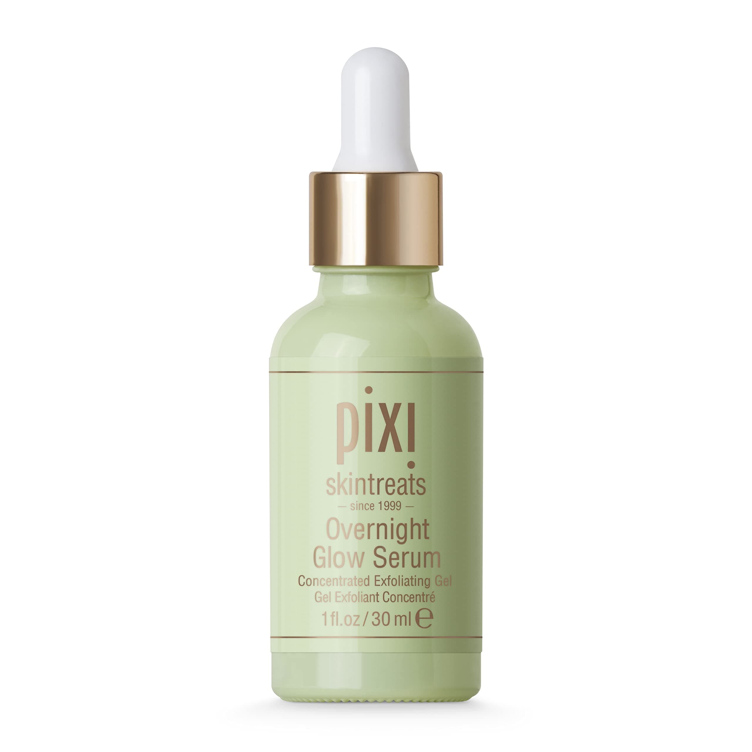 Overnight Glow Serum | Glycolic Acid Exfoliating Serum for Radiance | Helps Reduce Fine Lines & Sun Spots | With Aloe, Cucumber & Nourishing Vitamins | 1.01 fl. oz/ 30 ml