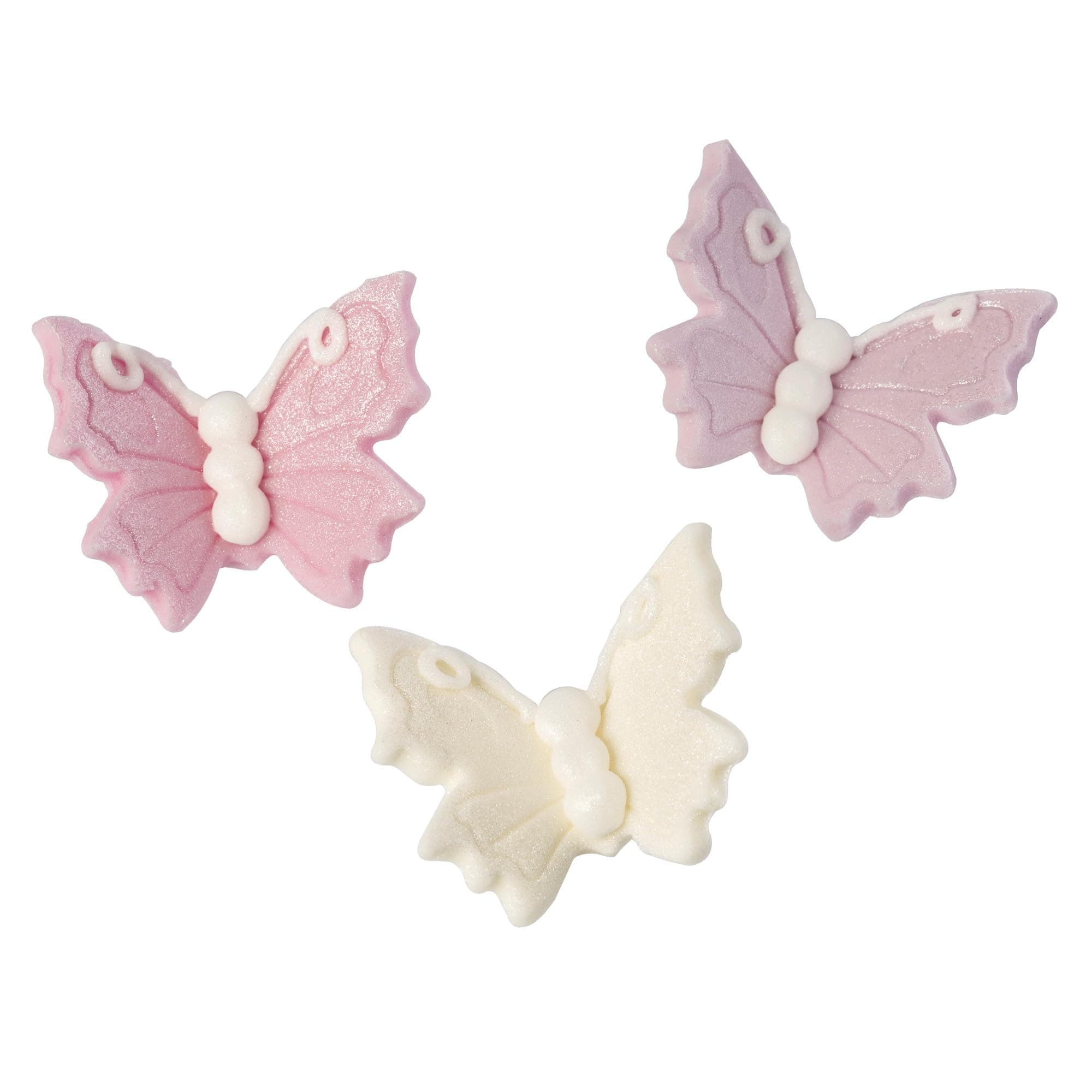 CulpittLustred Sugar Butterflies, 18 Luxurious Butterfly Cake Decorations, Cream, Pink, Purple Cupcake Toppers | Shimmer Lustre Finish