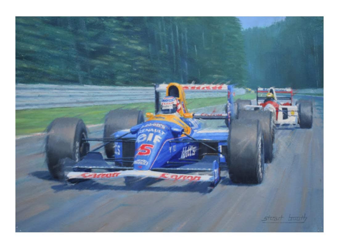 Nigel Mansell Williams Formula 1 One F1 Motor Racing Car Blank Birthday Card