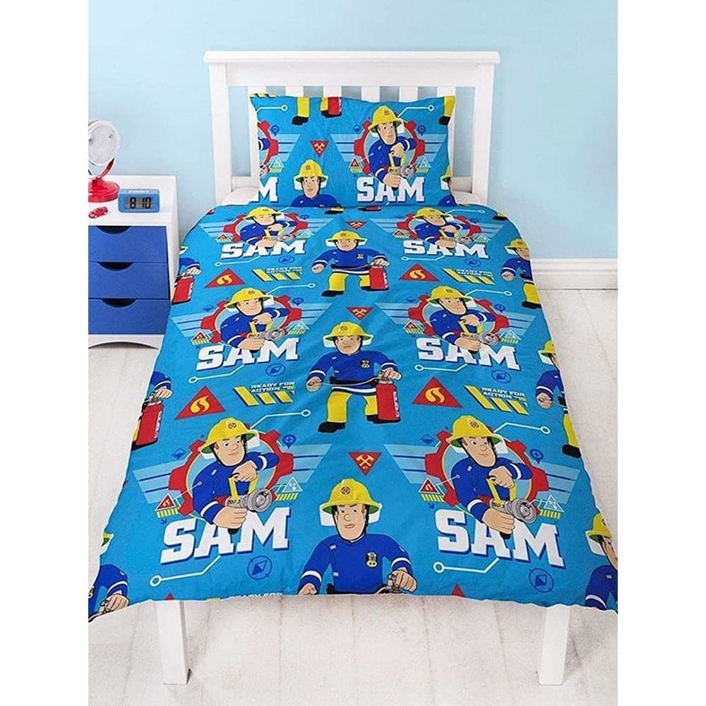 Character New Official Fireman Sam 'Cool' Design Single Duvet Set