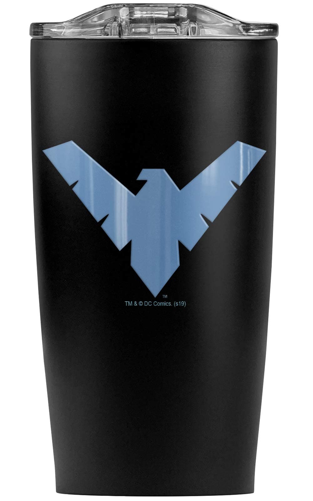 Batman Nightwing Logo Stainless Steel Tumbler 20 oz Coffee Travel Mug/Cup, Vacuum Insulated & Double Wall with Leakproof Sliding Lid | Great for Hot Drinks and Cold Beverages
