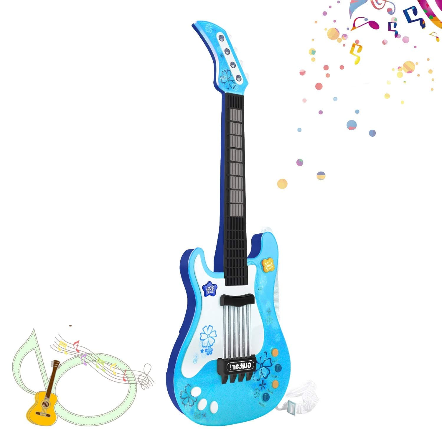 sanlinkee Musical Electric Guitar Toys Party Favor Party Decorations Guitar Toys for Kids with Vibrant Sounds Gifts for Boys Girls Toys
