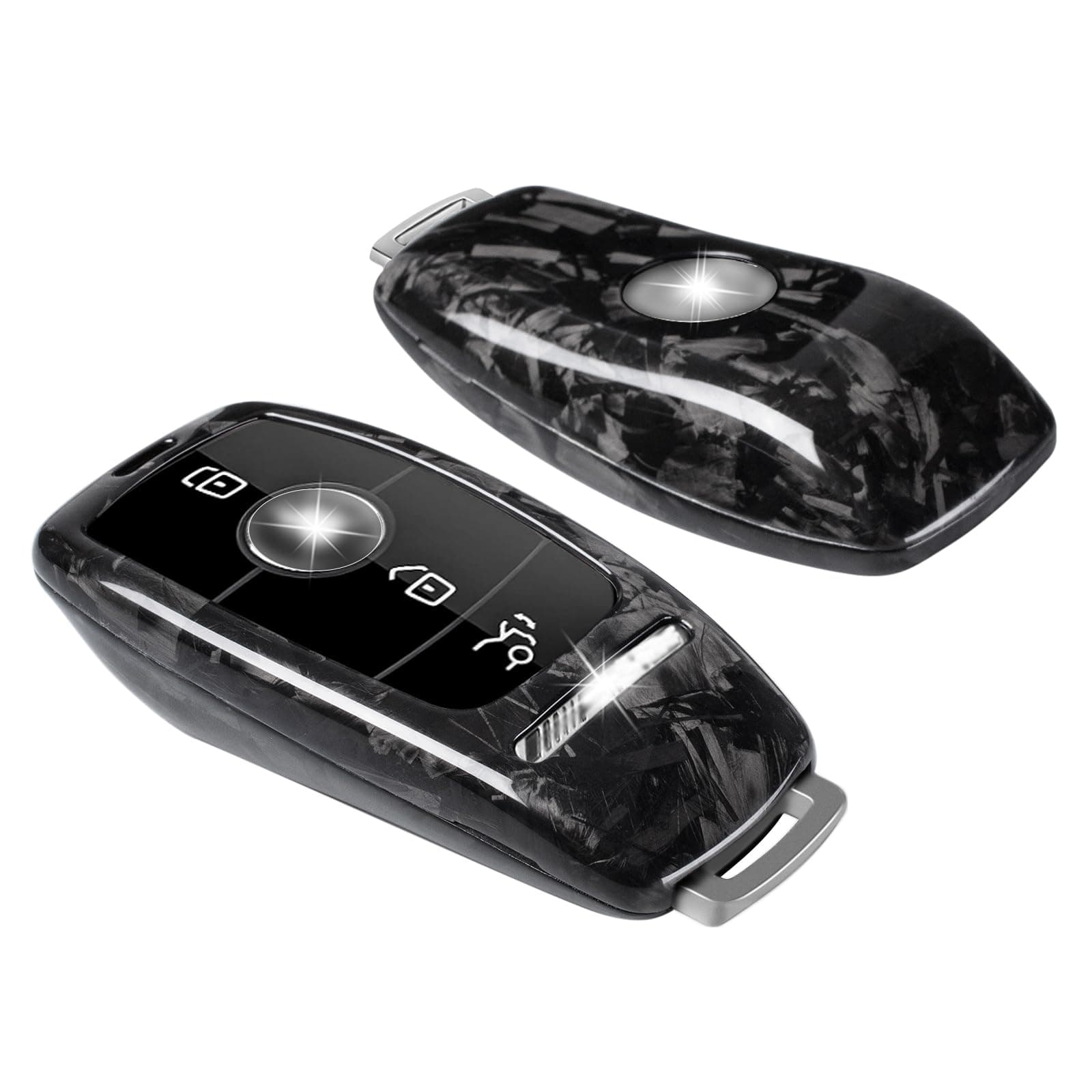 T-carbon Key Fob Cover for Mercedes Benz AM G Real Carbon Fiber Key Fob Protector for Benz AM G Key Case CLS Class E Class E63S GLE 350 S Class Key Case
