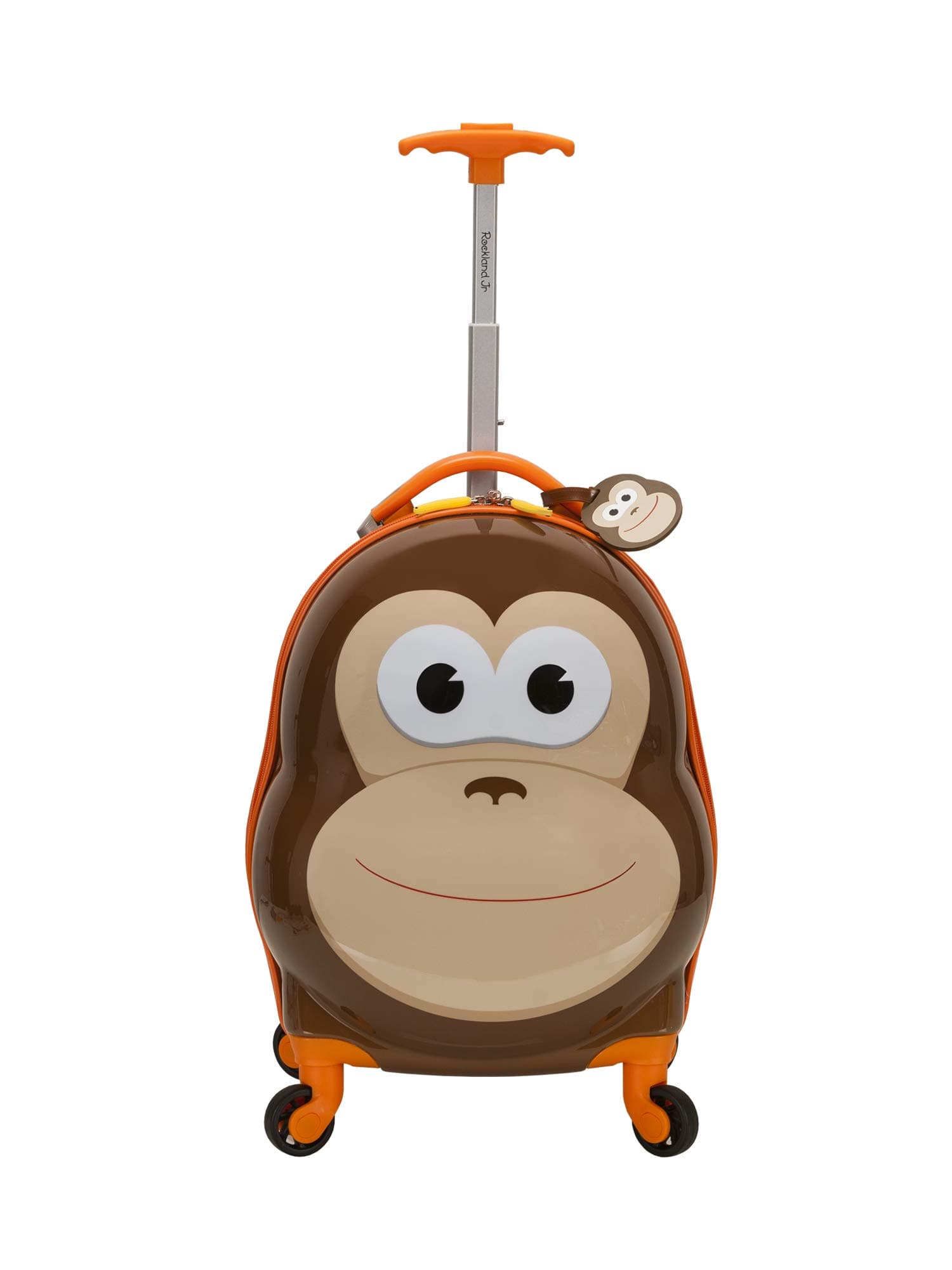 Rockland Kids Jr First Hardside Spinner Luggage, Light and Dark Brown, Black and White, Carry-On 19-Inch, Rockland Jr. Kids' My First Hardside Spinner Luggage