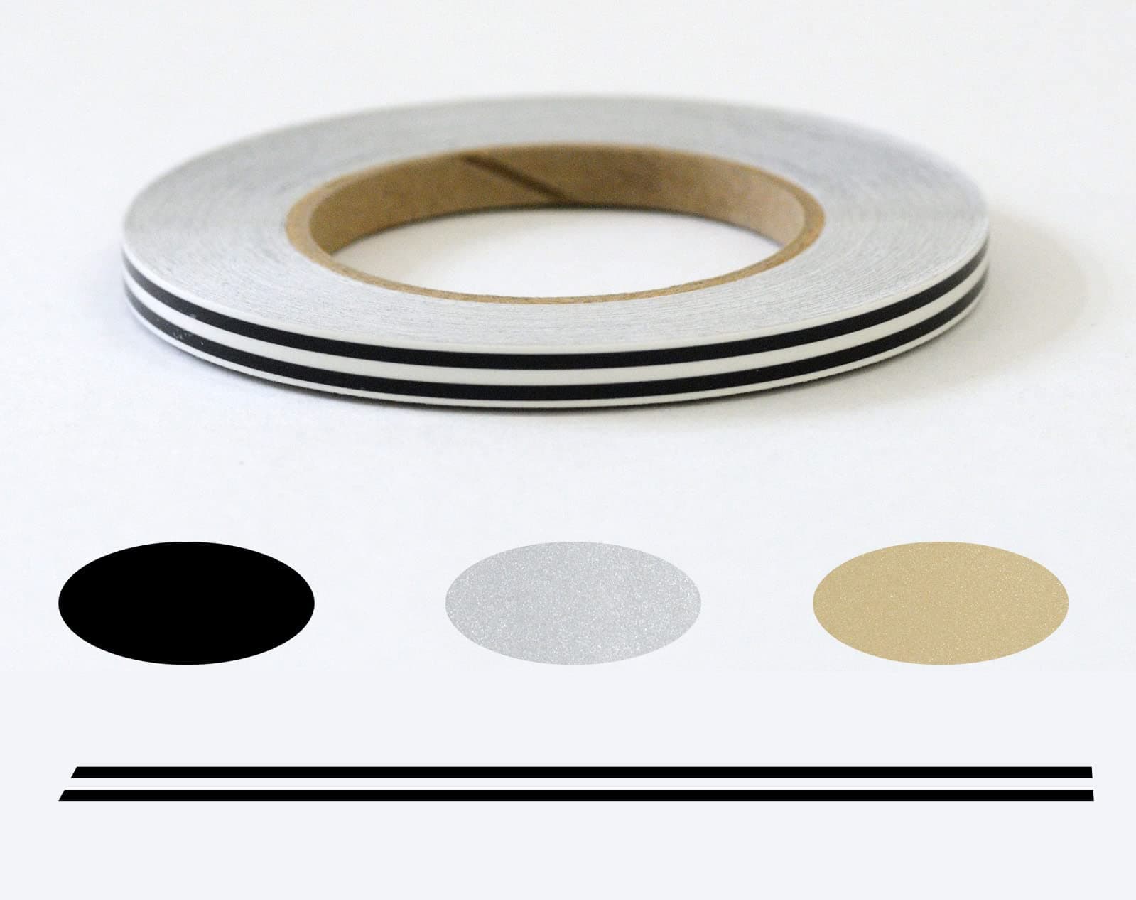 Universal TFX 00033061 - Auto Customizing Dual Pinstripe - 3/16" x 50' (1/16" Stripe, Gap, 1/16" Stripe) - 061-Black