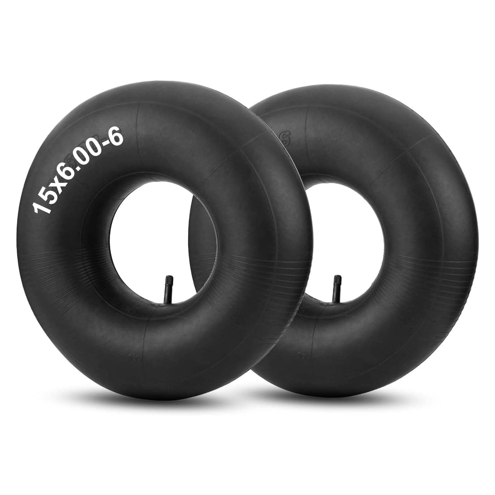 15x6.00-6 Inner Tubes, 2 Pack Heavy Duty 15x6-6 Replacement Tire Inner Tube with TR-13 Straight Valve Stem for Lawn Mower, Ride-on Mower, Yard Trailer, Tractor, ATVs, Go Karts, Golf Carts