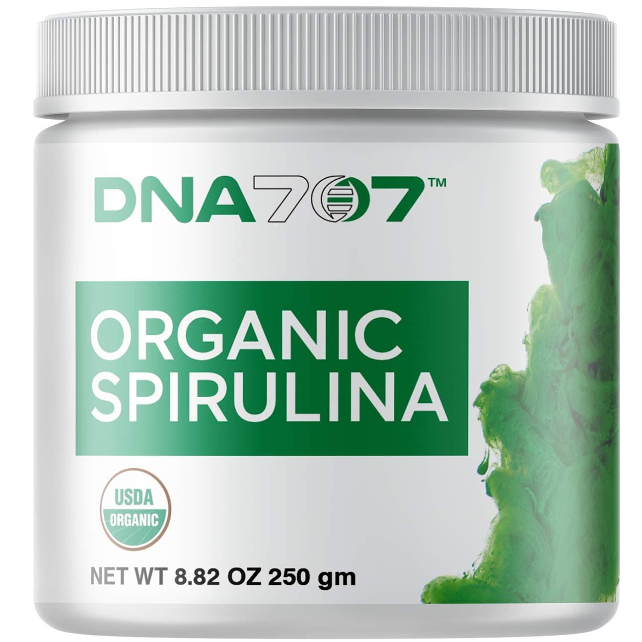 MATCHA DNA DNA707 Premium Organic Spirulina Powder - 83 Servings (8.82 oz / 250g) Sustainably Harvested Non-GMO Blue Green Algae, Raw, 100% Vegetarian & Vegan, Non-Irradiated (250 g Spirulina)
