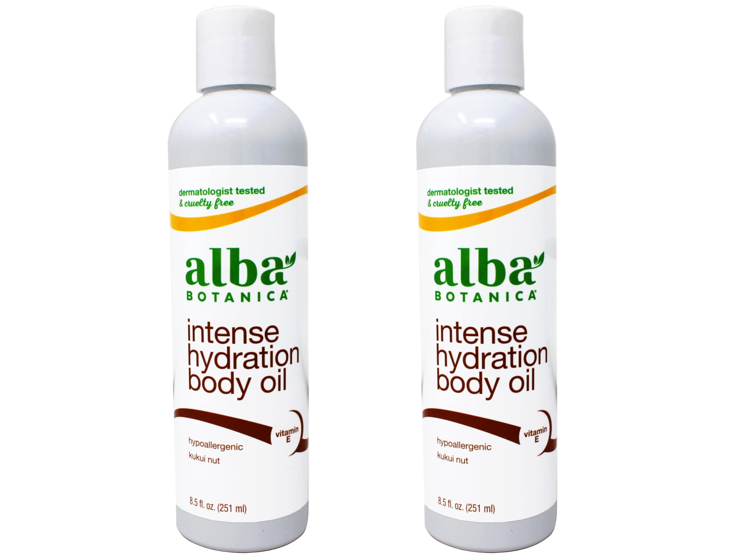 Alba Botanica Hawaiian Organic Body Oil - Kukui Nut - 8.5 Ounce (Pack of 2), 'Packaging may vary'