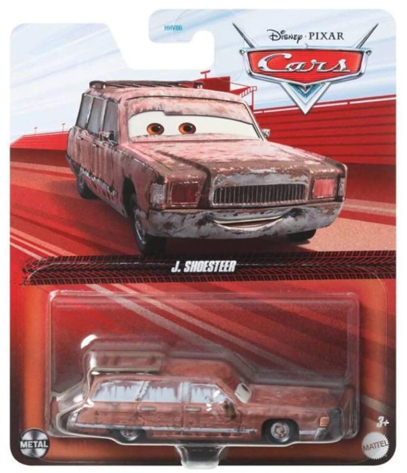 Mattel Disney Cars Toys J. Shoesteer 1:55 Scale Diecast Cars On The Road Series for 3 Years & Above (Multicolor)