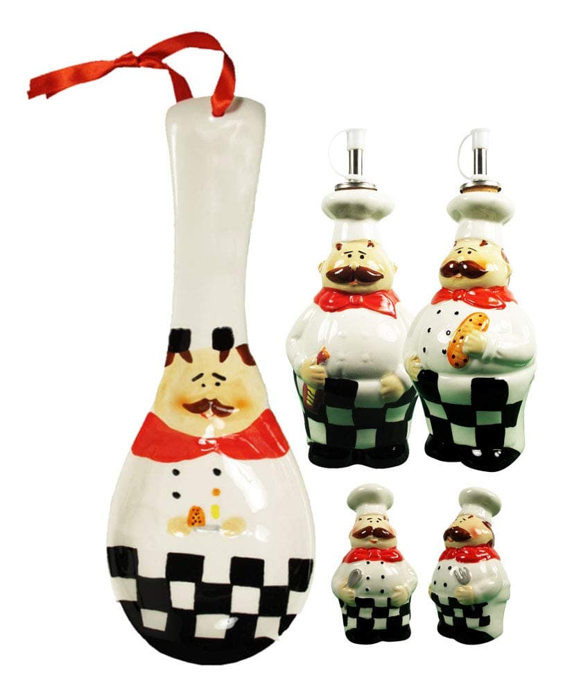 Fat Chef Kitchen Accessories French Chef Decor for Kitchen Home Bakery Restaurant (Chef Kitchen Set)