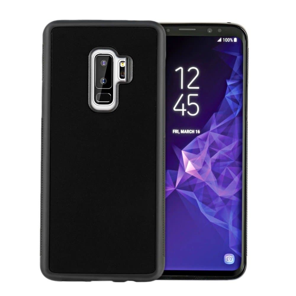 Lobwerk Anti Gravity Phone Case for Samsung Galaxy S9 Plus SM-G965 6.2 Inch Sticks to Anything Hands Free Sticky Cover Black
