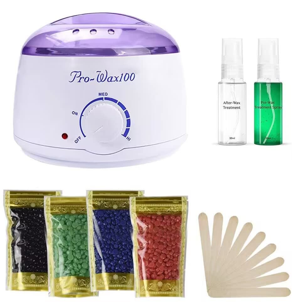 Portable Electric Wax Warmer Kit for Total Body Hair Removal - Melting Pot Hot Wax Heater with Accessories for Facial, Bikini, Armpit Waxing at Home for All Genders