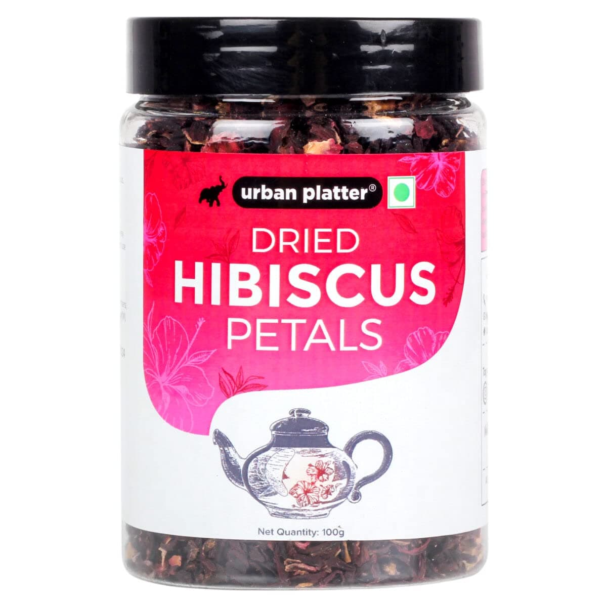 Urban Platter Dried Hibiscus Petals, 100g [All Natural, Herbal Tea]