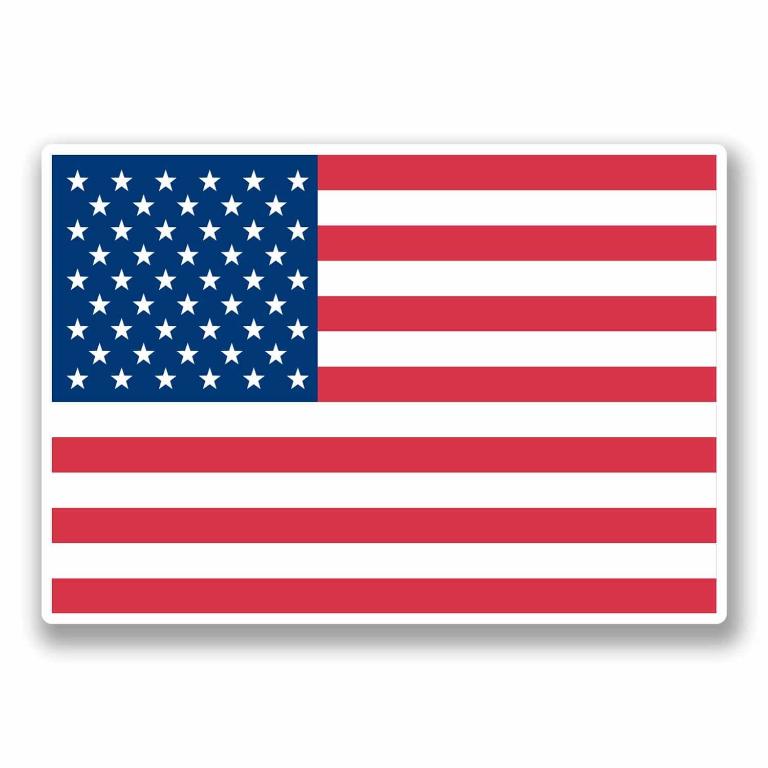 2 x 10cm United States of America USA Flag Vinyl Stickers Decal American #9685 (10cm Wide x 7cm High)