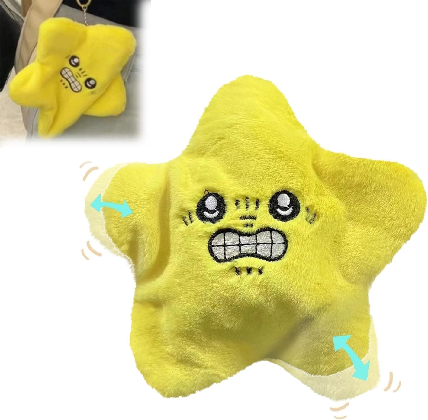 Angry Star Plush Moving, Angry Starfish Toy, Angry Star Face Plush, Angry Star Car Plush, Moving Star Plush, Shooting Star Plushies Toy, Star Plush Hanging Toy, Kawaii Fun Toy