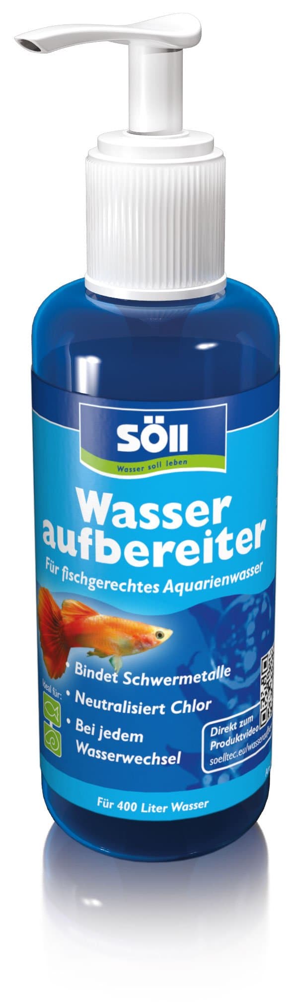 Söll 12633 Aqua Water Conditioner 100 ml (for 400 L) - Water Purification for Tap Water in Freshwater Aquariums | Pollutant Binding and Additional Vitamins