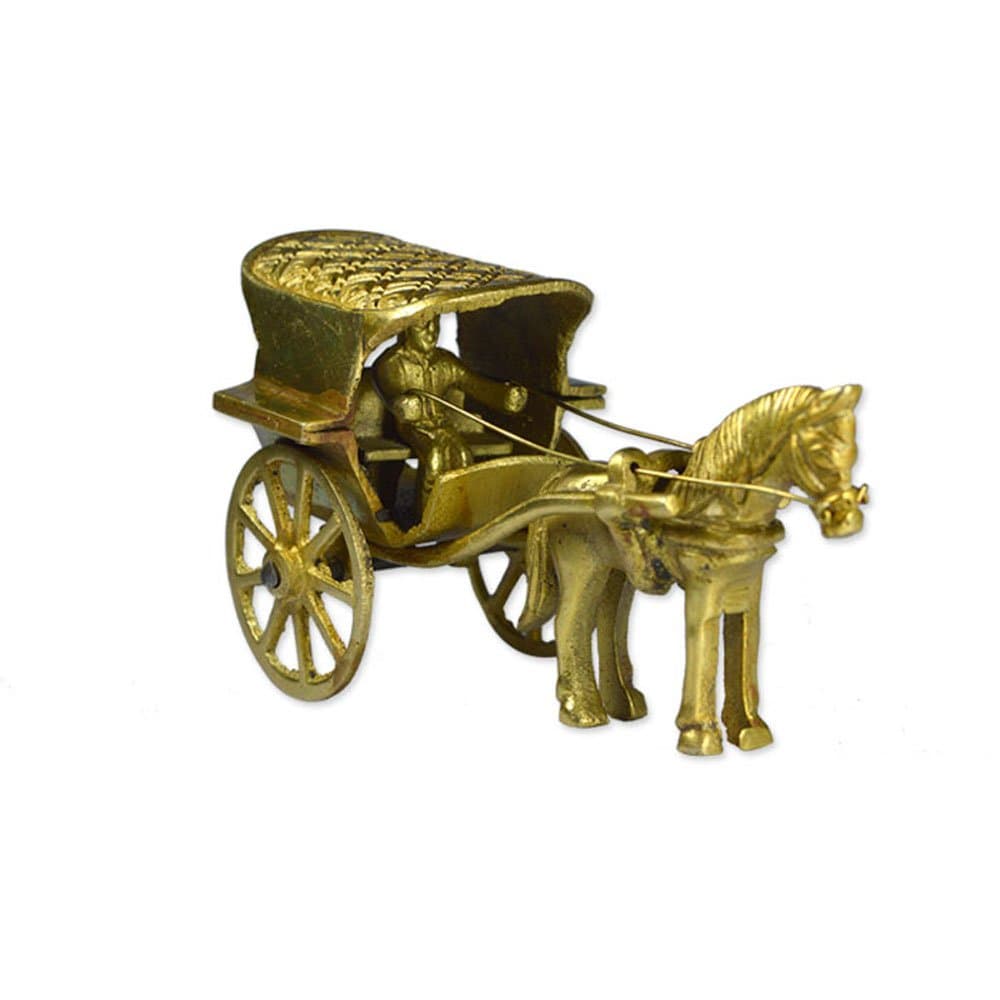 Varmohey Royal Handicrafts Brass Horse Cart