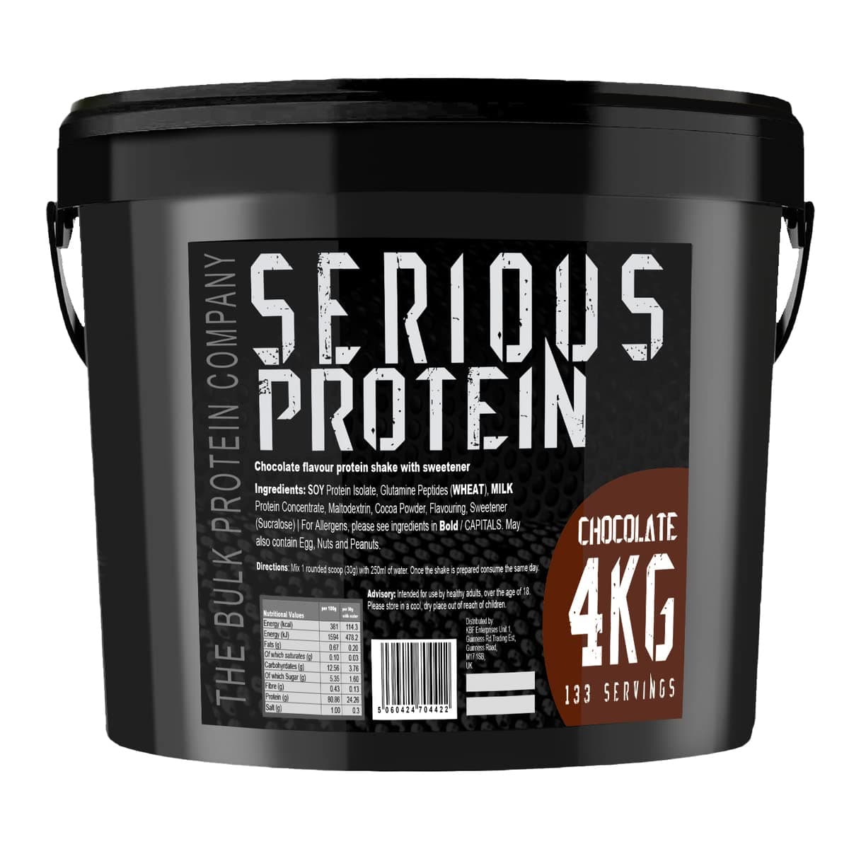 SERIOUS PROTEIN – Protein Powder – 4kg – Low Carb – Supports Lean Muscle Growth – Recovery Supplement - The Bulk Protein Company - 133 Servings (Chocolate)