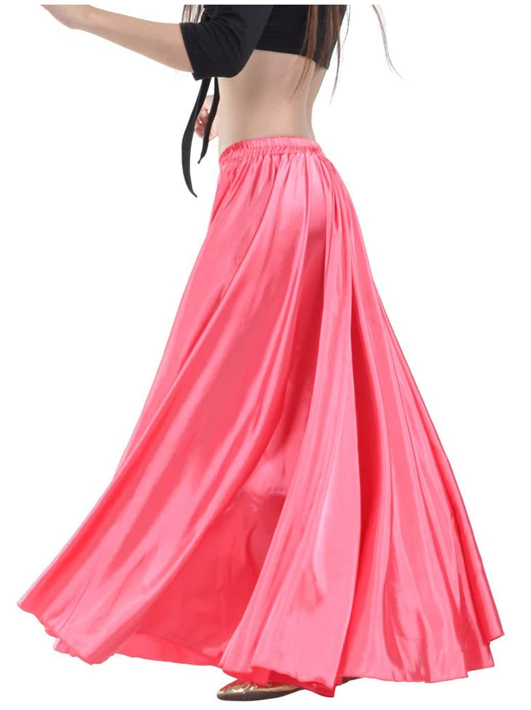 Indian TrendyWomen's Satin Full Circle Swing Halloween Belly Dance Tribal Skirt