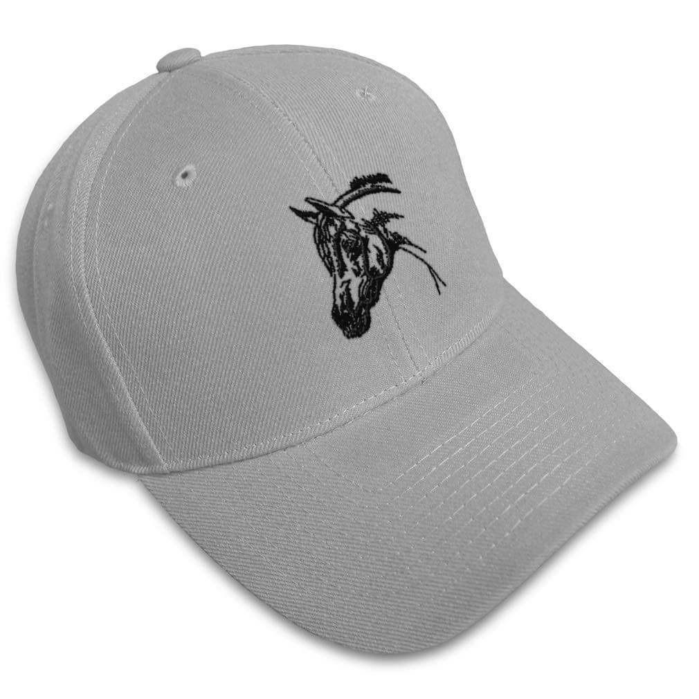 Speedy Pros Horse Head Embroidery Adjustable Structured Baseball Hat Gray