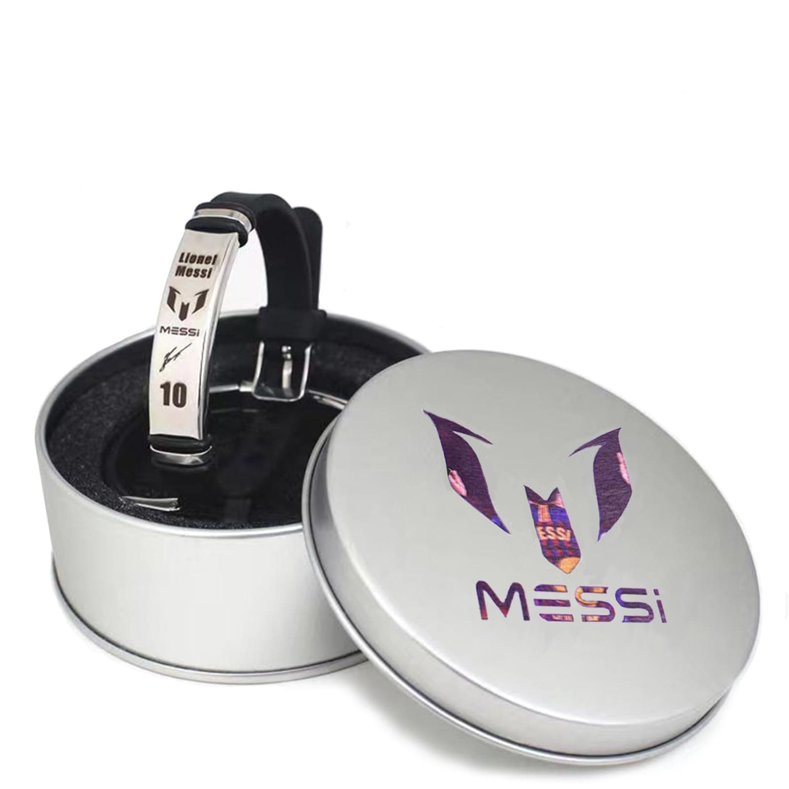 Lionel Messi signature wristbands Football bracelet, Waterproof sports rubber bracelets, Rubber wristbands, Messi Memorial Collection Gift Box